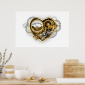 Steampunk Heart met een manometer Poster (Keuken)