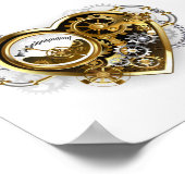 Steampunk Heart met een manometer Poster (Hoek)