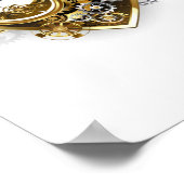 Steampunk Heart met een manometer Poster (Hoek)