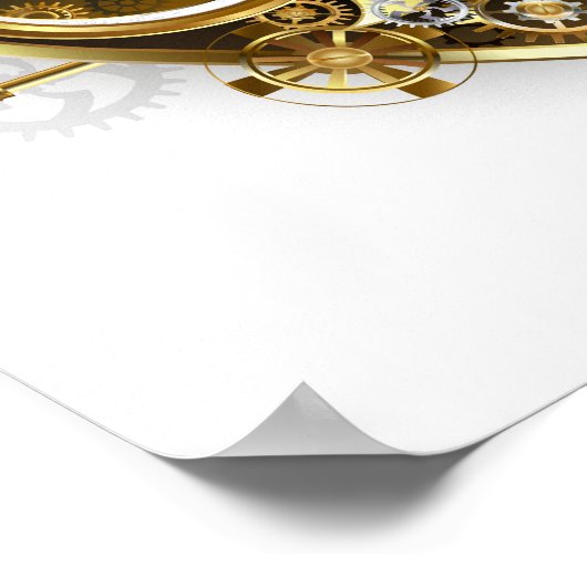 Steampunk Heart met een manometer Poster (Hoek)