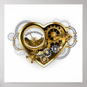 Steampunk Heart met een manometer Poster (Voorkant)