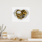 Steampunk Heart met een manometer Poster (Keuken)