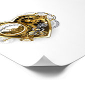 Steampunk Heart met een manometer Poster (Hoek)