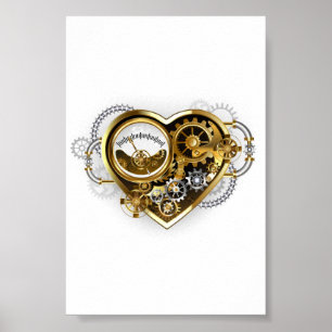 Steampunk Heart met een manometer Poster