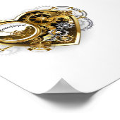 Steampunk Heart met een manometer Poster (Hoek)
