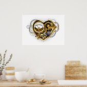 Steampunk Heart met een manometer Poster (Keuken)