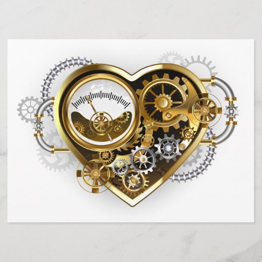 Steampunk Heart met een manometer Programmakaart (Voorkant)