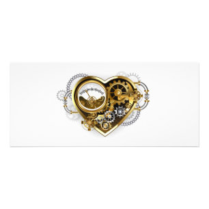 Steampunk Heart met een manometer Reclamekaart