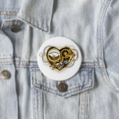 Steampunk Heart met een manometer Ronde Button 7,6 Cm (In situ)