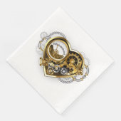 Steampunk Heart met een manometer Servet (Hoek)