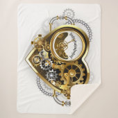 Steampunk Heart met een manometer Sherpa Deken (Voorkant)