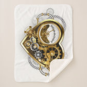 Steampunk Heart met een manometer Sherpa Deken (Voorkant)