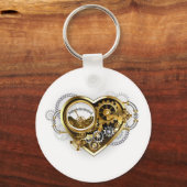 Steampunk Heart met een manometer Sleutelhanger (Achterkant)