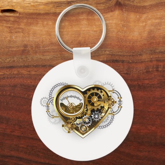 Steampunk Heart met een manometer Sleutelhanger (Achterkant)