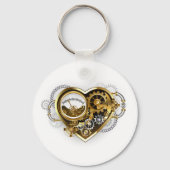 Steampunk Heart met een manometer Sleutelhanger (Achterkant)