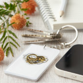 Steampunk Heart met een manometer Sleutelhanger (Voorkant Rechts)