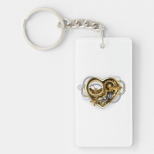 Steampunk Heart met een manometer Sleutelhanger (Voorkant)