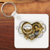 Steampunk Heart met een manometer Sleutelhanger (Voorkant)