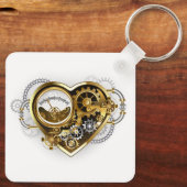 Steampunk Heart met een manometer Sleutelhanger (Achterkant)