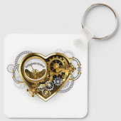 Steampunk Heart met een manometer Sleutelhanger (Achterkant)