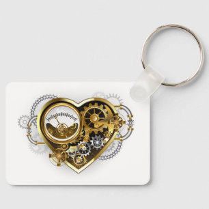 Steampunk Heart met een manometer Sleutelhanger