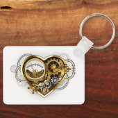 Steampunk Heart met een manometer Sleutelhanger (Voorkant)