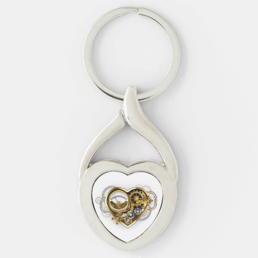 Steampunk Heart met een manometer Sleutelhanger (Voorkant)