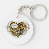 Steampunk Heart met een manometer Sleutelhanger (Achterkant)