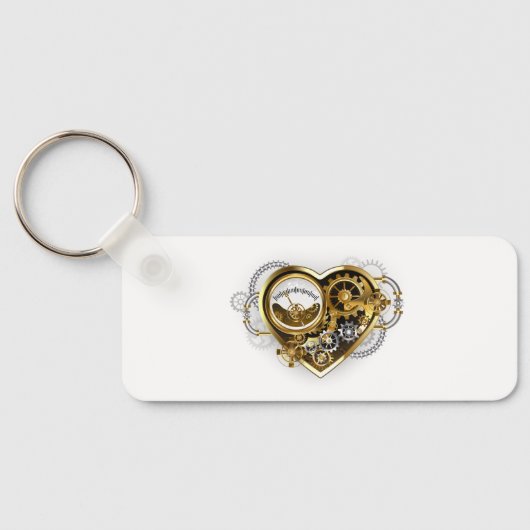 Steampunk Heart met een manometer Sleutelhanger (Achterkant)
