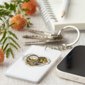 Steampunk Heart met een manometer Sleutelhanger (Voorkant Rechts)