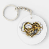 Steampunk Heart met een manometer Sleutelhanger (Voorkant)