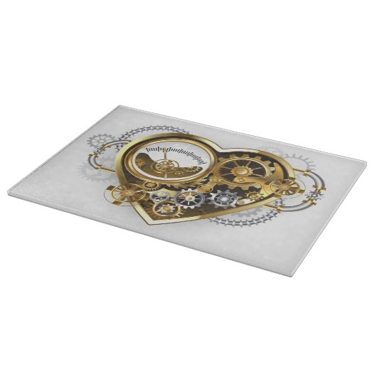 Steampunk Heart met een manometer Snijplank (Hoek)