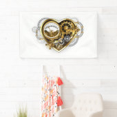 Steampunk Heart met een manometer Spandoek (Insitu)