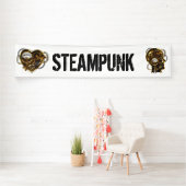 Steampunk Heart met een manometer Spandoek (Insitu)