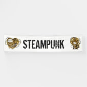 Steampunk Heart met een manometer Spandoek (Horizontaal)