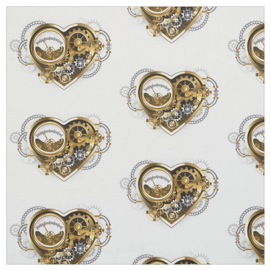 Steampunk Heart met een manometer Stof (Swatch)
