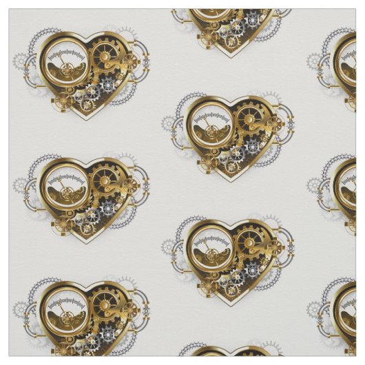 Steampunk Heart met een manometer Stof (Swatch)