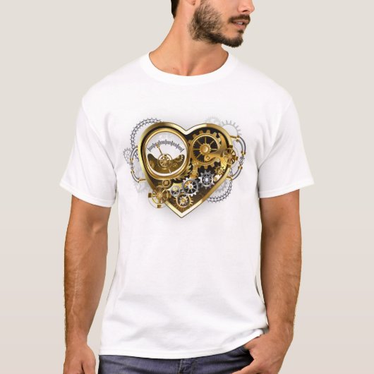 Steampunk Heart met een manometer T-shirt (Voorkant)