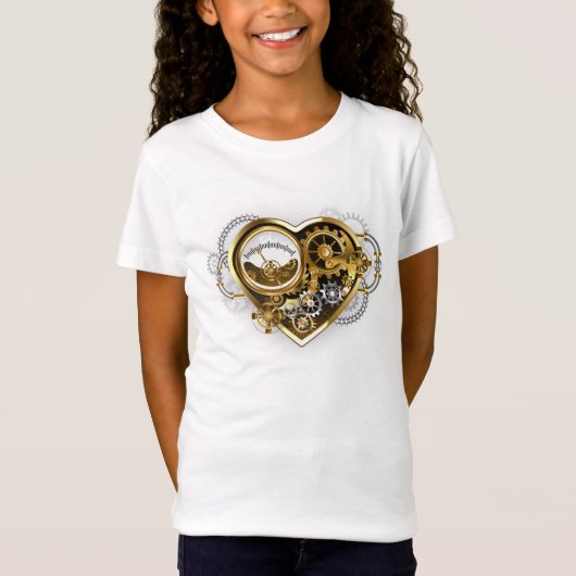 Steampunk Heart met een manometer T-shirt (Voorkant)