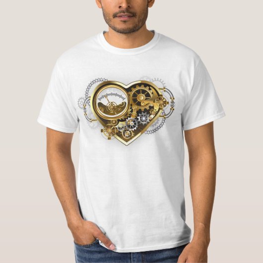 Steampunk Heart met een manometer T-shirt (Voorkant)