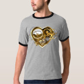 Steampunk Heart met een manometer T-shirt (Voorkant)