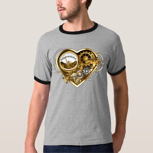 Steampunk Heart met een manometer T-shirt (Voorkant)
