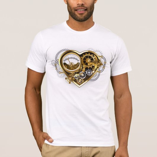 Steampunk Heart met een manometer T-shirt (Voorkant)
