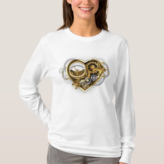 Steampunk Heart met een manometer T-shirt (Voorkant)