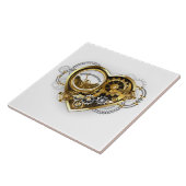 Steampunk Heart met een manometer Tegeltje (Zijkant)