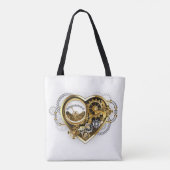 Steampunk Heart met een manometer Tote Bag (Achterkant)