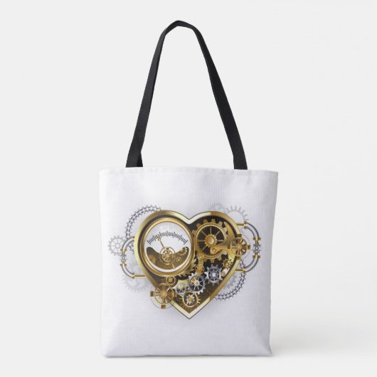 Steampunk Heart met een manometer Tote Bag (Achterkant)