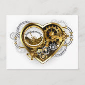 Steampunk Heart met een manometer Uitnodiging Briefkaart (Voorkant)