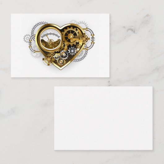 Steampunk Heart met een manometer Visitekaartje (Voorkant / Achterkant)