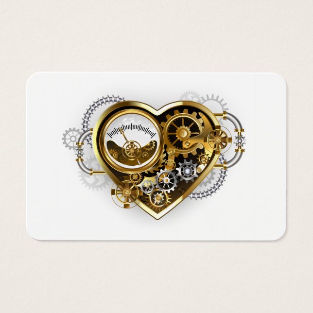 Steampunk Heart met een manometer Visitekaartje (Voorkant)